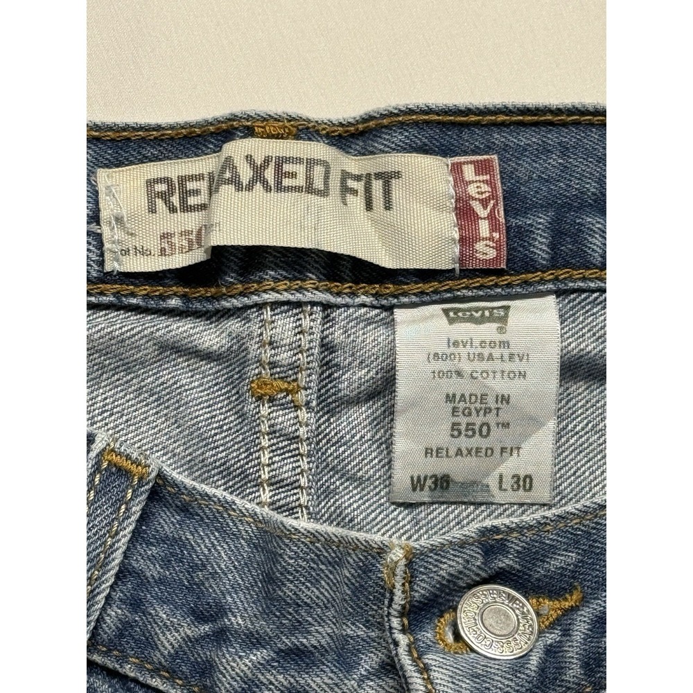 Vintage Levis 550 90s Jeans 36x30 USA Straight Leg Blue denim Y2K Grunge - Picture 5 of 16